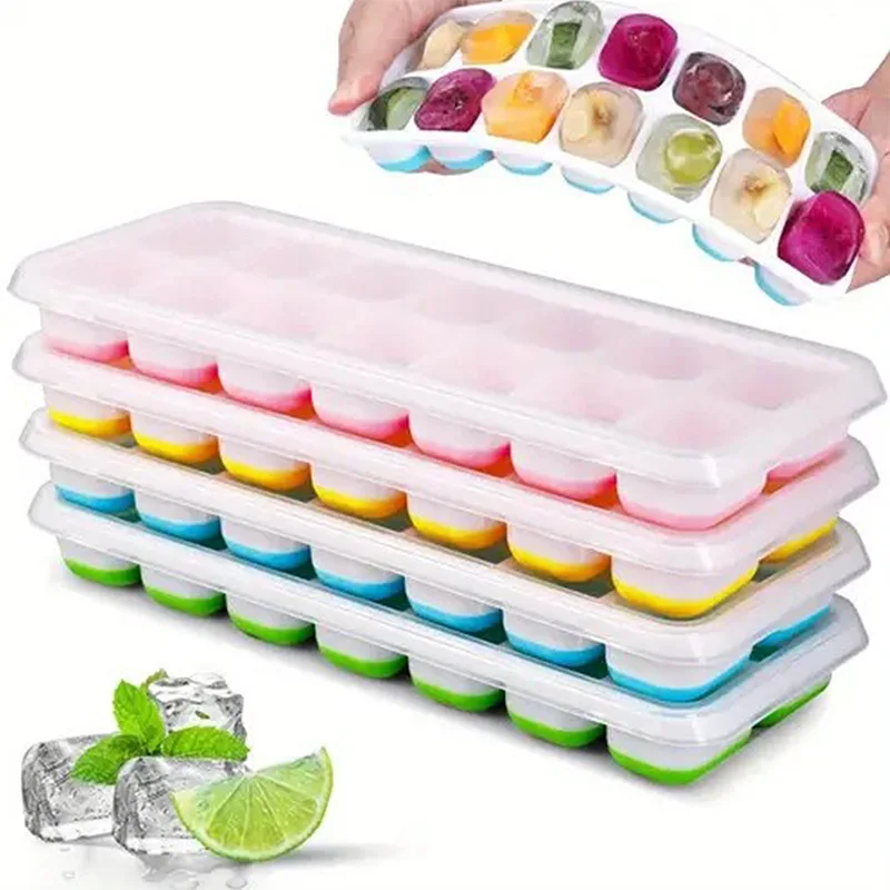 14 ตาราง Ice Cube ถาดแม่พิมพ์ซิลิโคน Square Ice Cube ถาดแม่พิมพ์ Ice Cube Maker ปลอดสารพิษทนทานบาร์ผับไวน์น้ําแข็งบล็อก Maker.