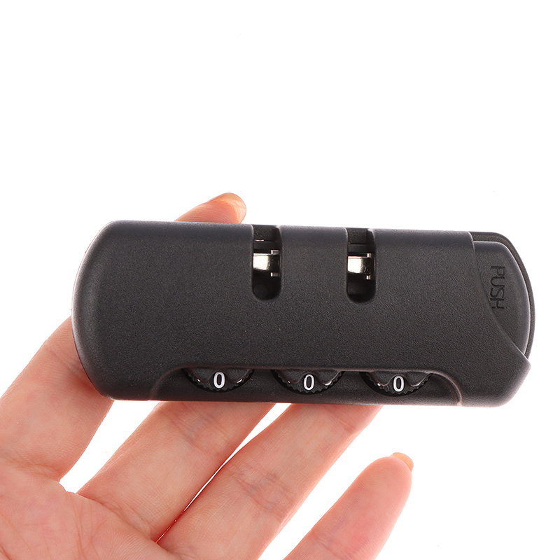 荷物用南京錠,3桁セット,コードロック,盗難防止ロック,黒