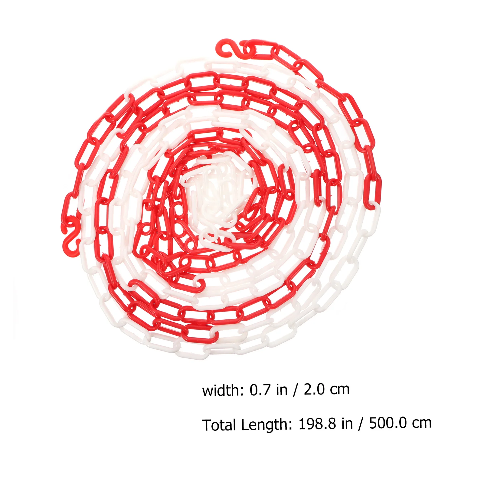 5M Plastic Safety Chain Red White Caution Link Lightweight Crowd Control Traffic Barrier Chain Ideal Caution Security Chain Link