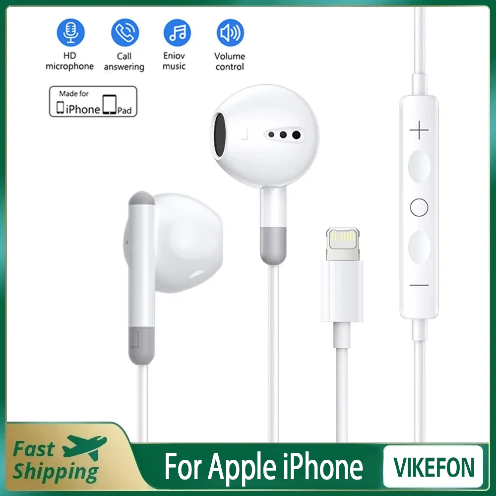 Per Apple iPhone 14 Auricolari illuminazione 13 12 11 Pro Max XR XS X SE 7 8 6 Plus Bluetooth In Ear Auricolari cablati Accessori per telefoni