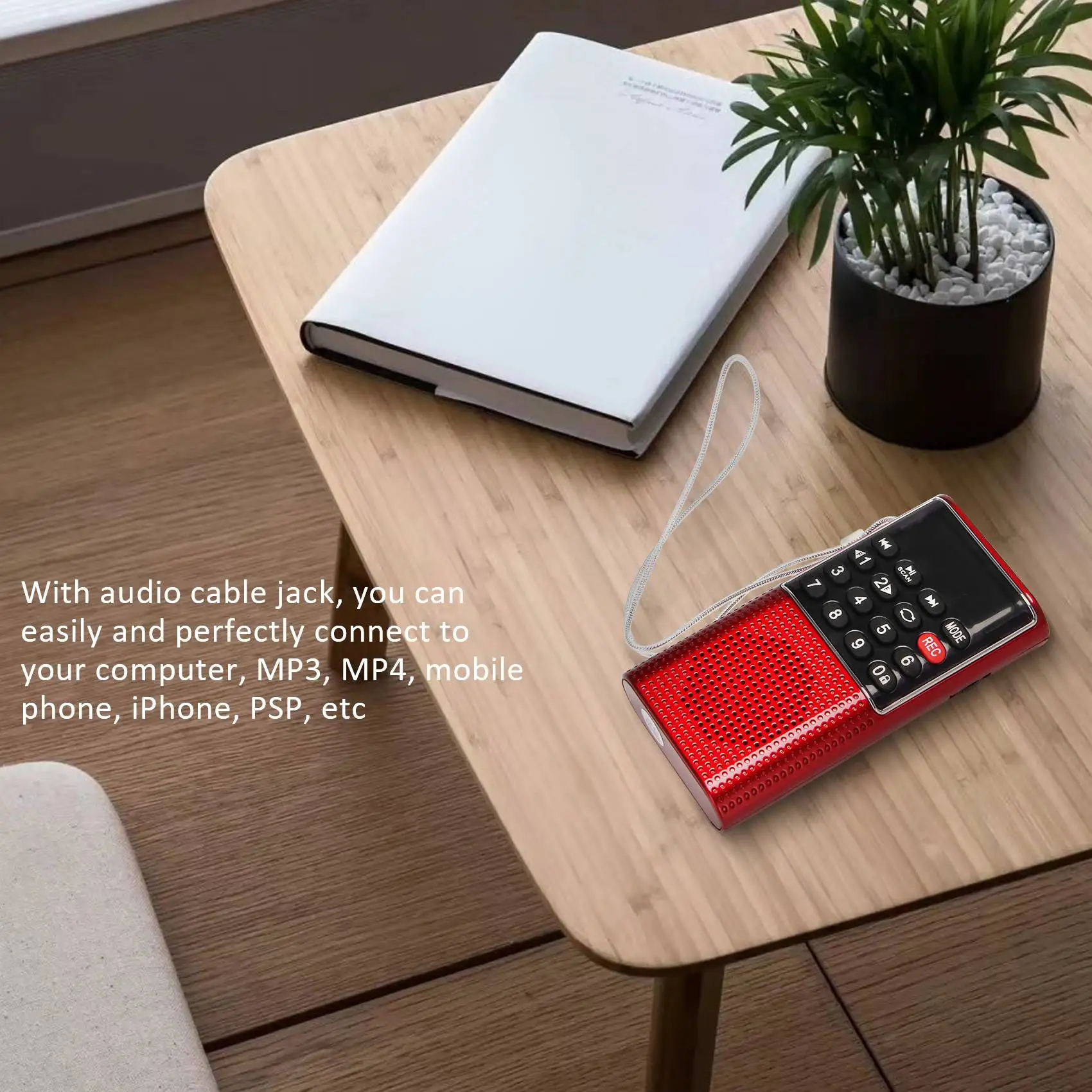 BABQ L-328 Mini Portable Pocket FM Auto Scan Radio Music Audio MP3 Player Outdoor Small Speaker with Voice Recorder