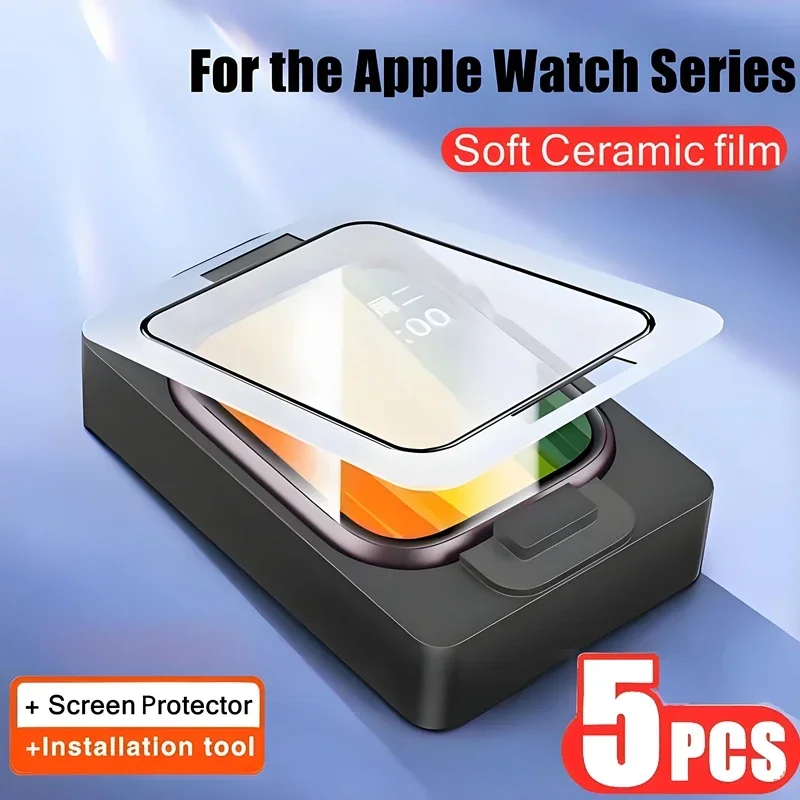 5PCS Ceramic film Install tool For Apple watch Ultra 9 8 11 49mm 45mm 42m Screen protector For iwatch 10 6 5 46mm 44mm 40mm 42mm