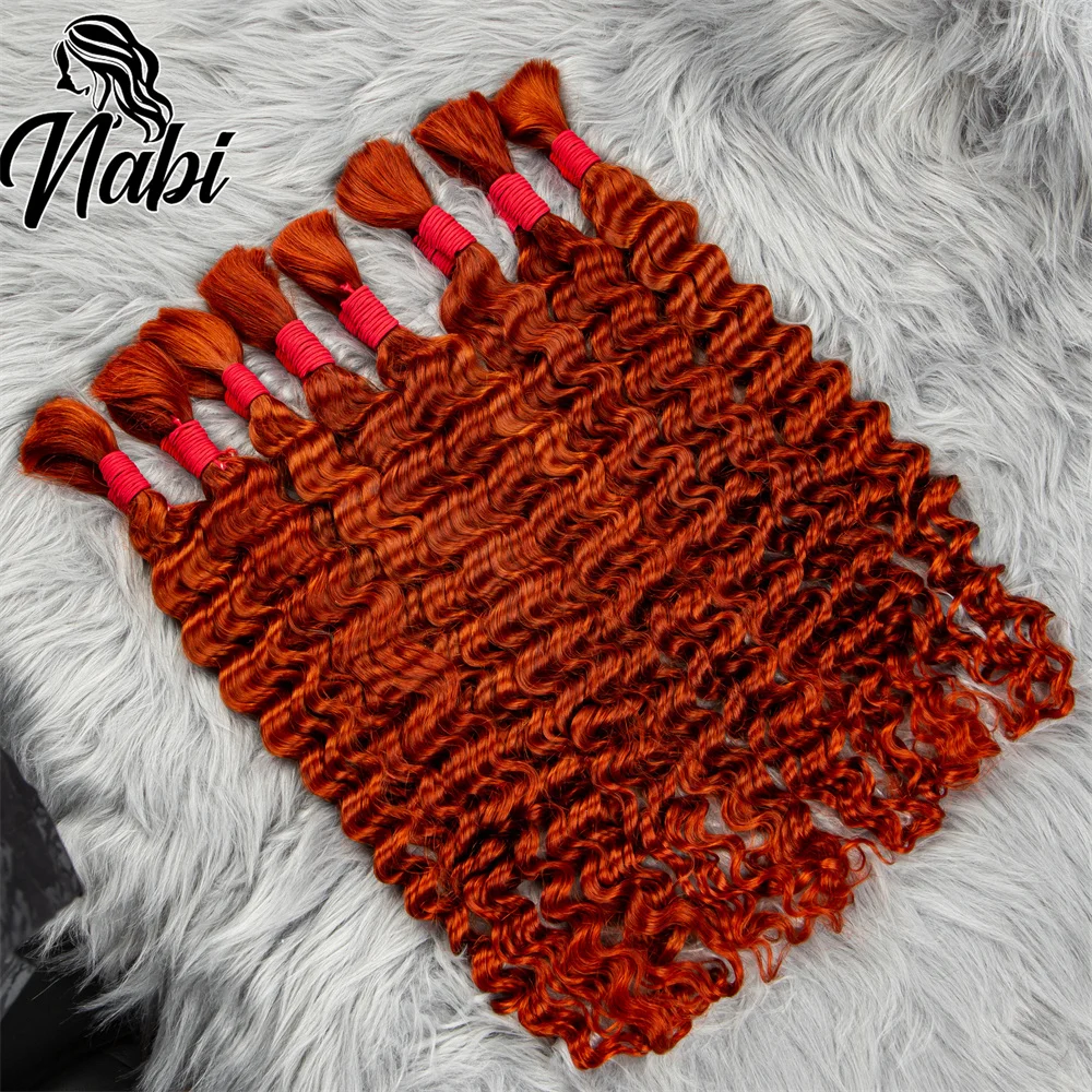 Nabi Boho Tranças de Cabelo Humano em Massa, Onda Profunda, Sem Trama, Cabelo Brasileiro, Adicionar-in Locs para Tranças Deusa, 16-22 em