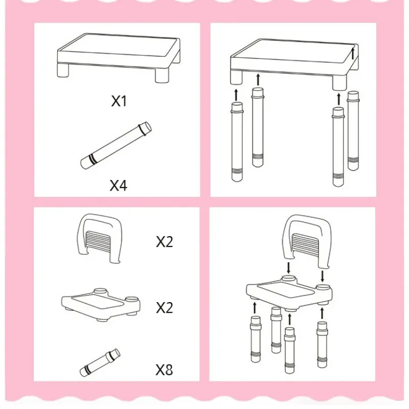 Kindergarten table and chair set Plastic Kids study table with Chair desk Toddler desk and chair set for Reading,Drawing,Snack