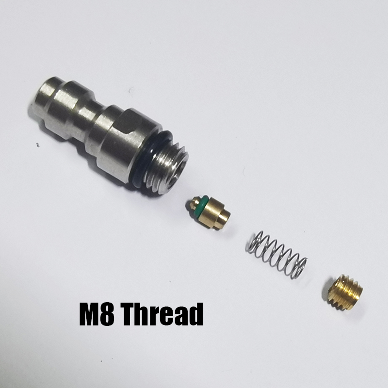 Novo conector de tomada rápida de 8mm, válvula de retenção unidirecional, adaptador de mamilo de enchimento de aço inoxidável m8 * 1 m10 * 1 1/8npt 1/8bspp