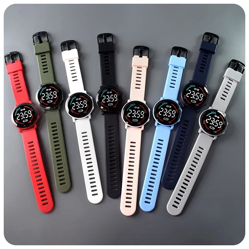 Reloj deportivo luminoso LED para hombre y mujer, pulsera electrónica redonda resistente al agua, Digital, 2023