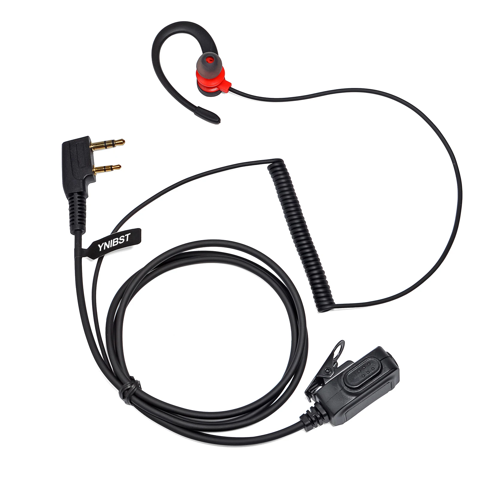 Soft Ear Hook Walkie Talkie Headset com microfone, rádio, 2 pinos K cabeça, PTT, BaoFeng, UV-5R, BF-888s, Motorola, Retevis, 2 pinos
