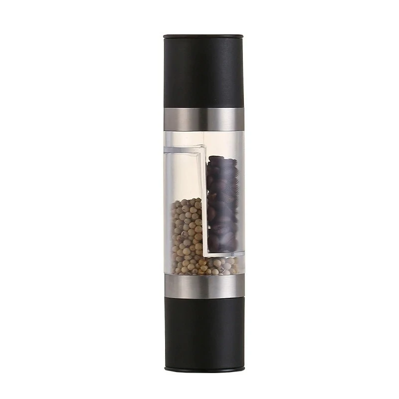 เครื่องบดเกลือและพริกไทย 2 in 1 เครื่องบดเกลือพริกไทยสแตนเลสด้วยตนเองพร้อมเครื่องมือห้องครัวบดเซรามิกแบบปรับได้