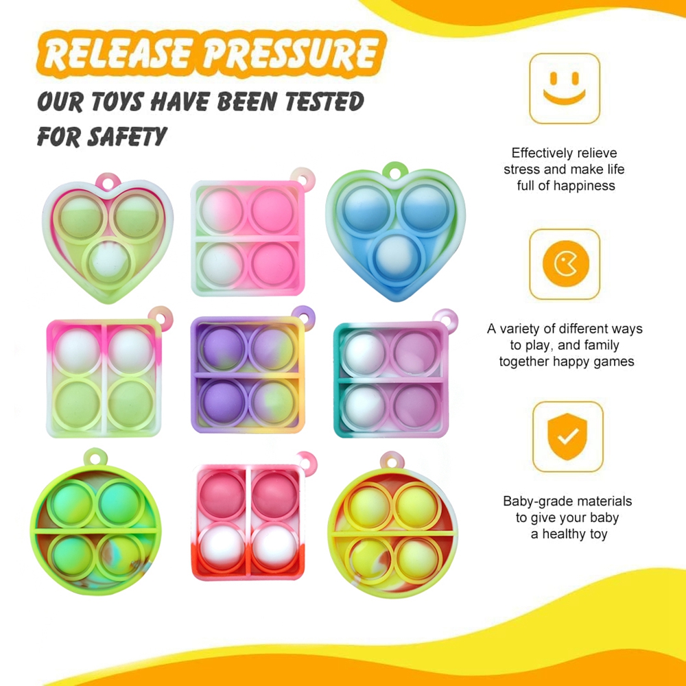 12/24/48 pçs mini pop fidget brinquedo pacote kit chaveiro alívio do estresse brinquedos festa favores mesa de escritório brinquedo para crianças adultos brinquedos