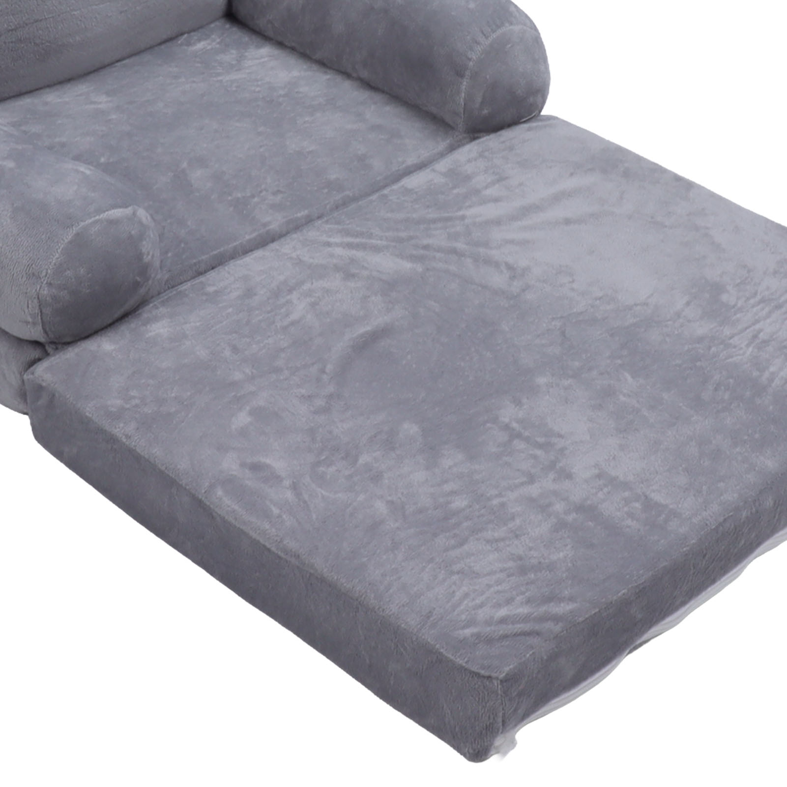 Canapé pliable pour enfants, Design de dessin animé, doux et respirant, chaise pour tout-petits, dossier Stable, chien gris, poignée large pour dormir