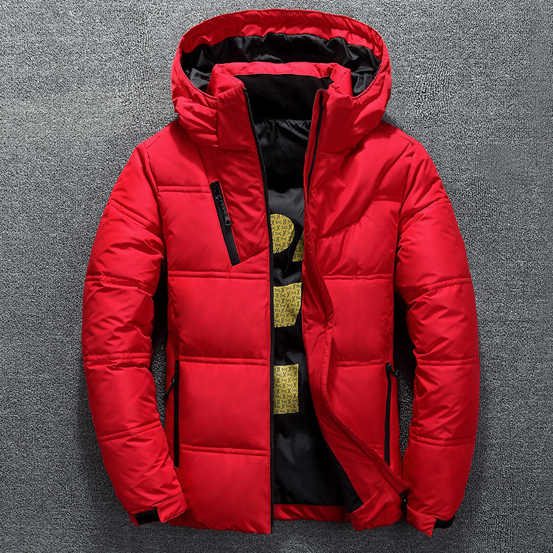 New White Duck Down Jacket Men Winter Warm Solid Color Hooded Down Coats Thick Duck Parka Male High Quality Winter Outdoor Coat