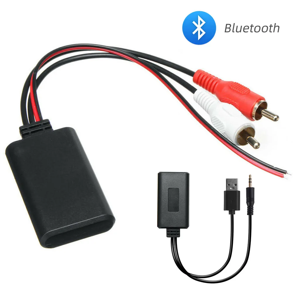 Receptor adaptador de Cable Bluetooth inalámbrico para coche AUX HIFI calidad de sonido música Audio estéreo receptor para interfaz 2RCA línea de Audio