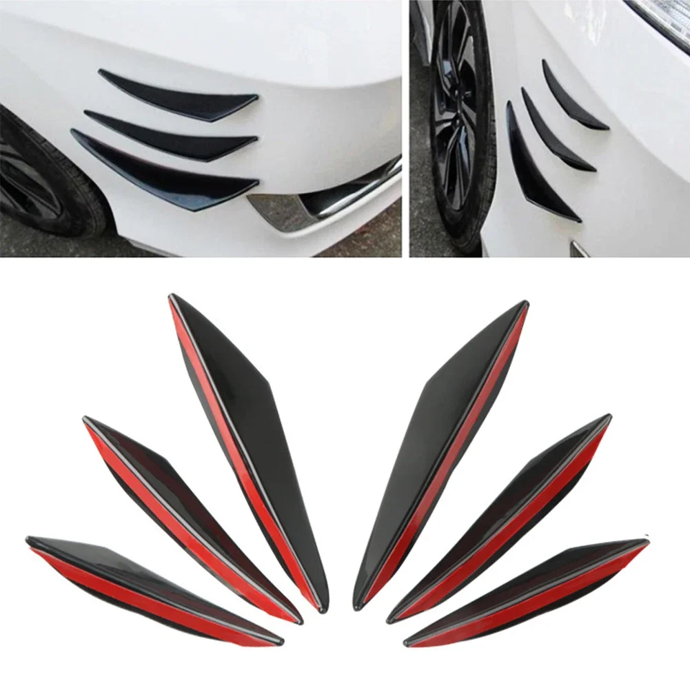4/6PCS Auto Frontschürze Lip Dekoration Diffusor Splitter Flossen Körper Spoiler Canards Wertigkeit Kinn Auto Tuning canard Dekor
