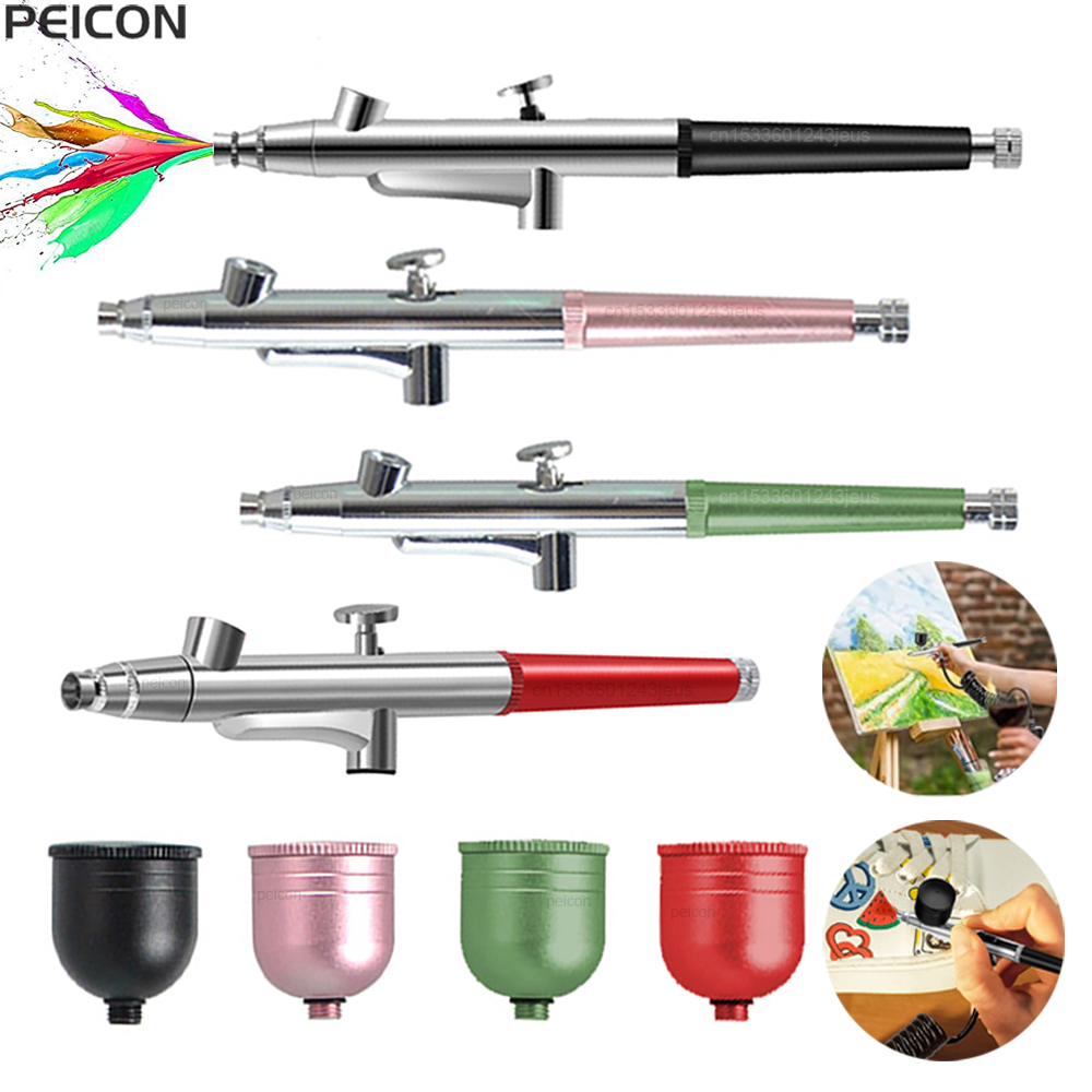 Mini pistola pulverizadora de aerógrafo para pintar, modelo de pistola pulverizadora de pintura para pasteles, boquillas de 0,3mm, pistola pulverizadora de cepillo de aire portátil con Kit de limpieza