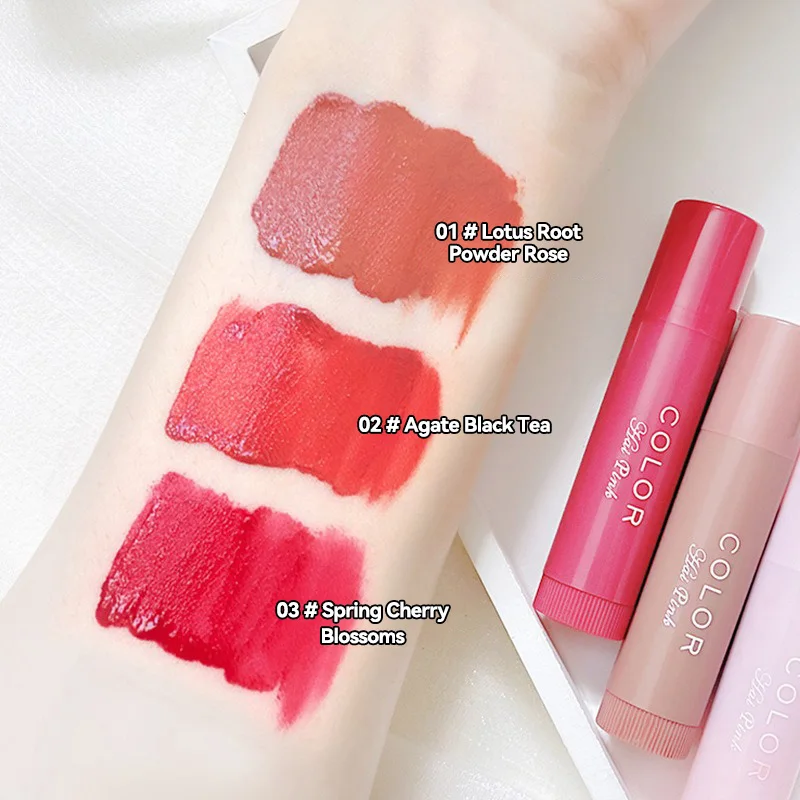 HAIPINK ชุด 3 ชิ้น Tinted Moisturizing Lip Balm - Hydrating, Fade Lip Lines, ป้องกันการแตกหัก
