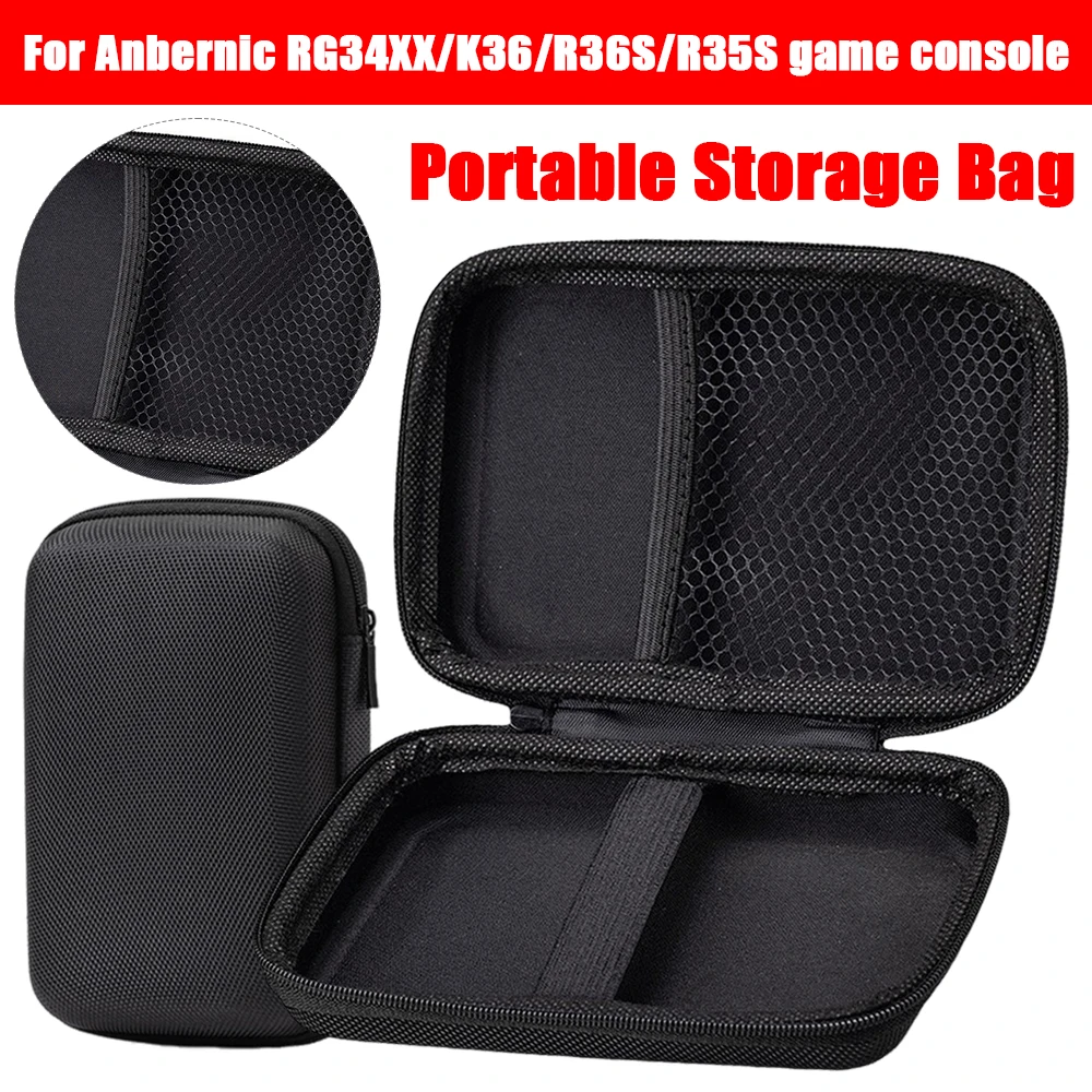 For Anbernic RG34XX Portable Storage Bag K36/R36S/R35S Protective Shell Game Console Shockproof Carrying Case With Mesh Pocket