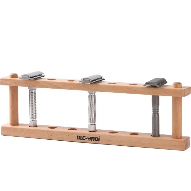 YAQi beukenhouten scheermeshouder voor veiligheidsscheermessen