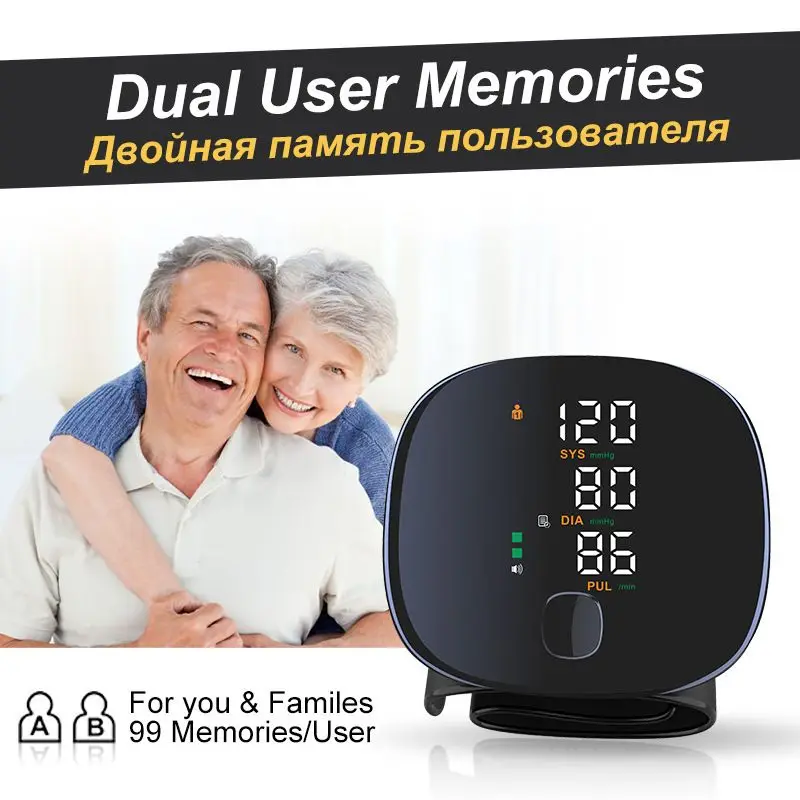 ชาร์จดิจิตอลเครื่องวัดความดันโลหิตที่ข้อมือ Sphygmomanometer Tonometer Tensiometer Heart Rate Pulse Meter สําหรับ home