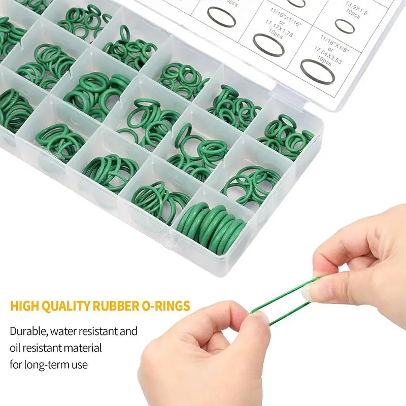 270 Stuks 18 Maten Rubber Airconditioning O-ringen Universele Auto Auto Reparatie Tools Koelmiddel Ring Sets Met Plastic doos Kit Set
