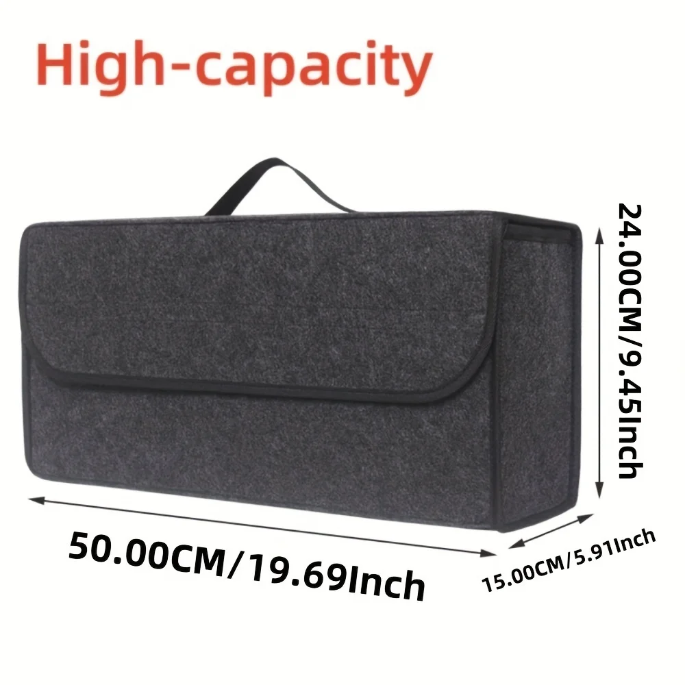 Large Anti Slip Compartment Boot Storage Organizer Tool Car Storage Bag Car Trunk Organizer Soft Felt Storage Box Accessories