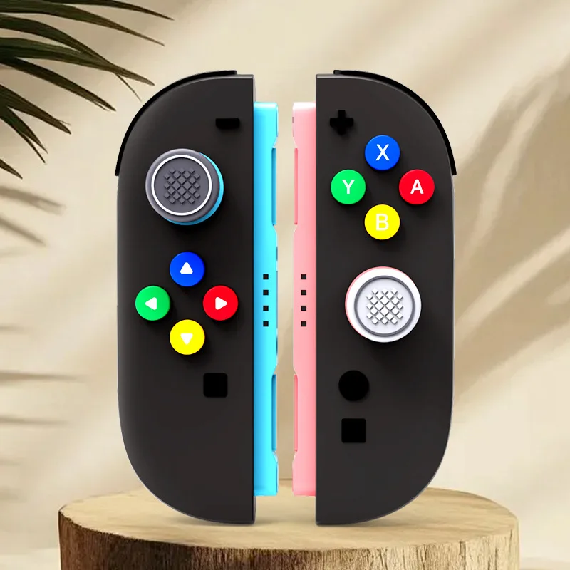 Para Nintendo Switch, tapas de empuñaduras de 2 botones, tapa de Joystick + juego de pegatinas de botón, botón de material de silicona para accesorios switch2