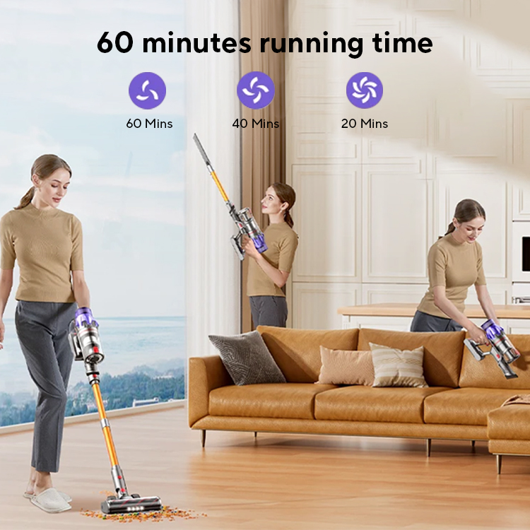 Laresar V7 500W 50KPA Aspirapolvere senza fili con potenza di aspirazione Elettrodomestico intelligente portatile Batteria rimovibile Tazza per la polvere