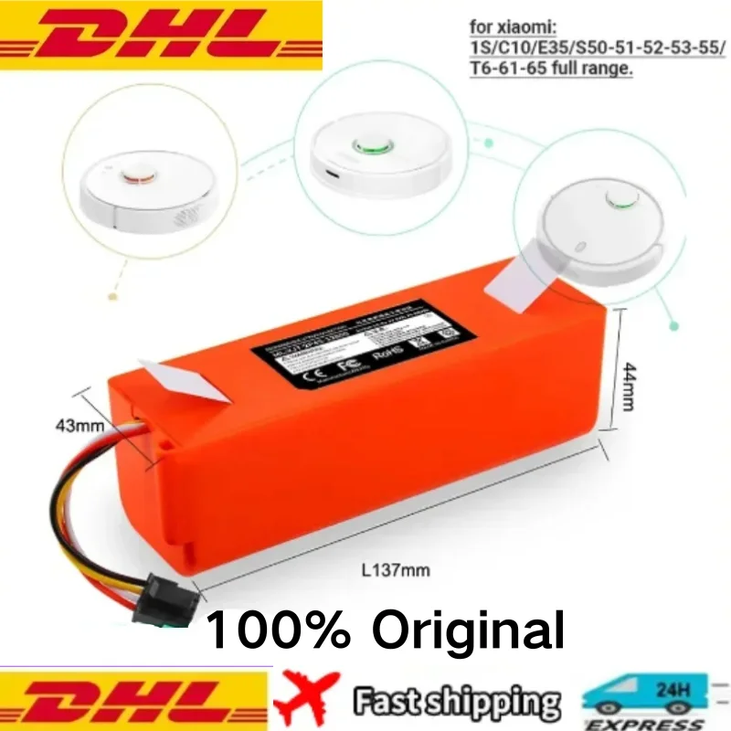 100%Original compatible with Mi Home sweeping robot Xiaomi 1st generation 1S stone S50 S51 S55 T6 small watt C10 lithium battery