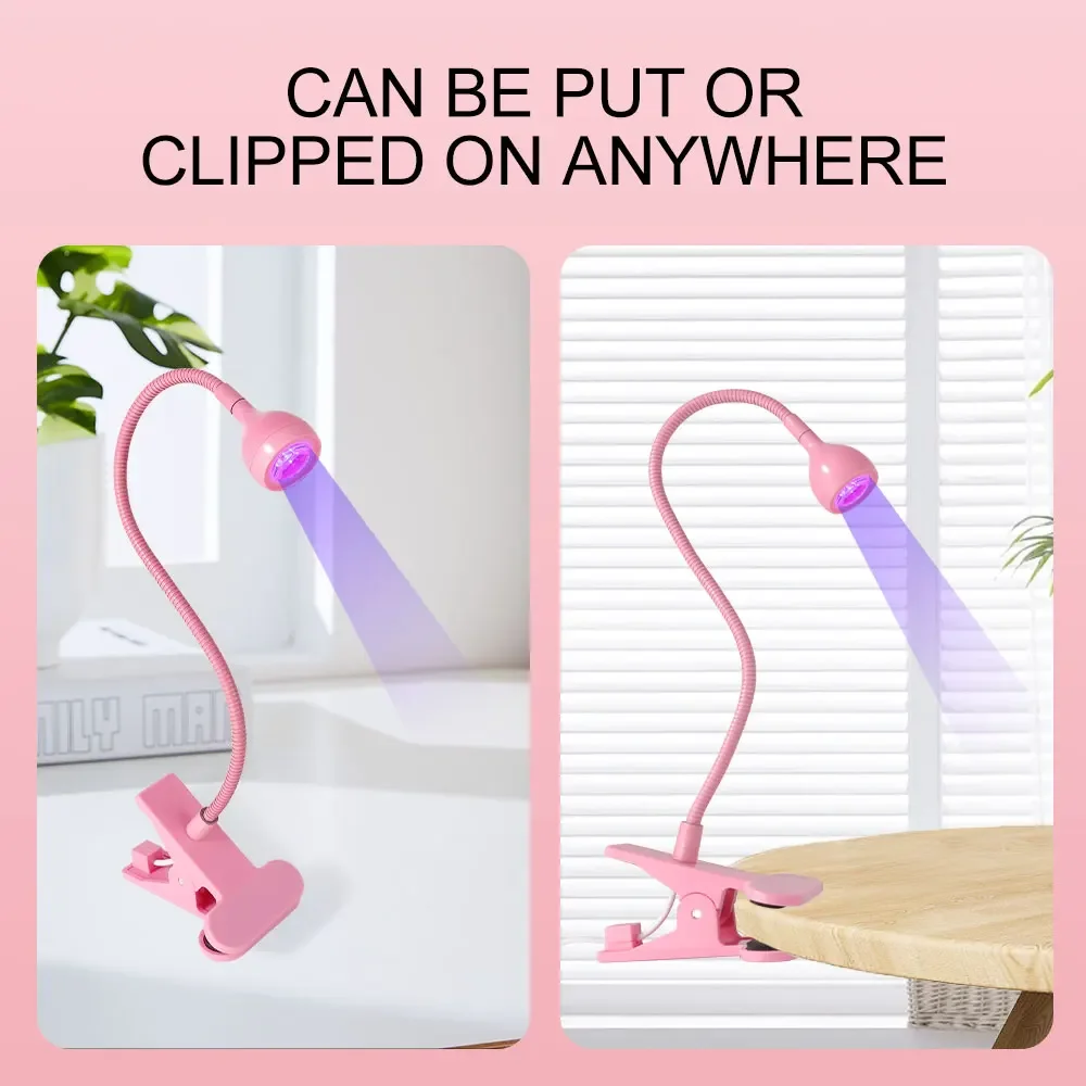 네일 폴란드어 건조 램프에 대 한 UV LED 빛 360 유연한 클립 온 데스크 클립 미니 USB 휴대용 네일 건조기 매니큐어 살롱 도구