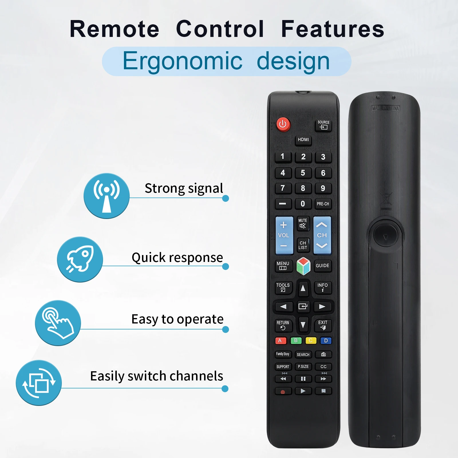 Universal Remote Control for Most Samsung Lcd Led Hdtv 3D Smart Home Entertainment Tvs