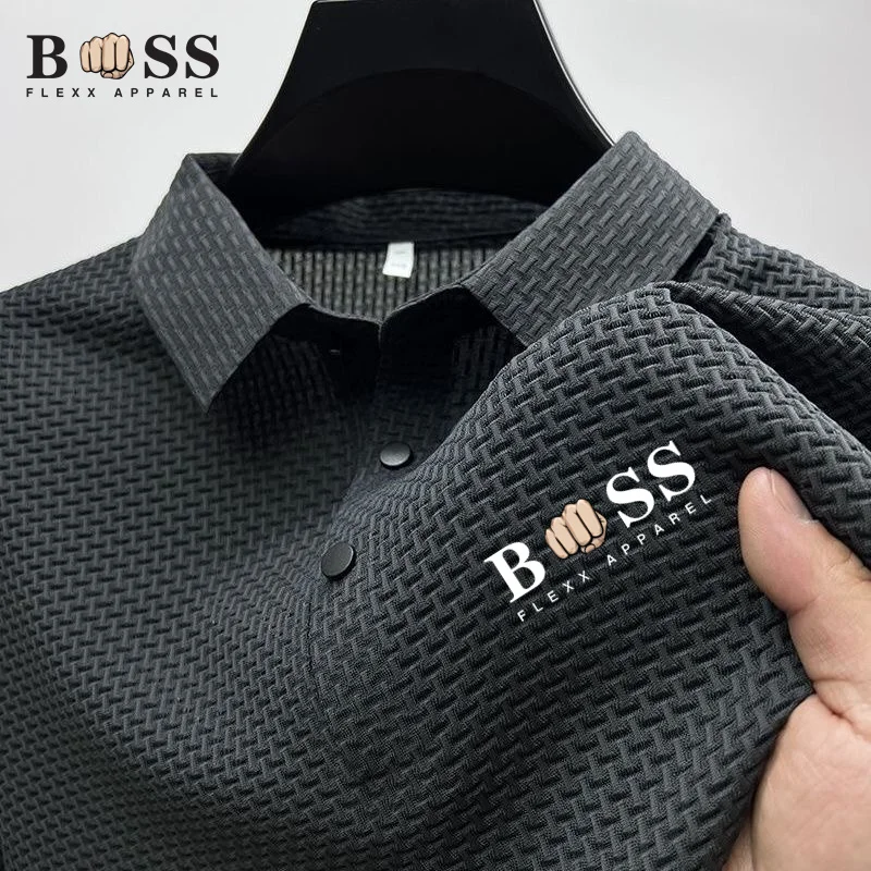 2024ผู้ชายฤดูร้อนจดหมายใหม่ยี่ห้อพิมพ์ด้านบน,แฟชั่นสบายๆBreathable Quick Dryingเสื้อโปโลแขนสั้นผู้ชาย