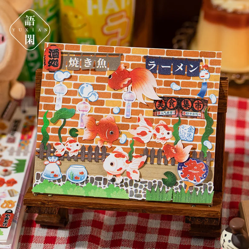 일본 복고풍 귀여운 Y2K 반짝이 장식 접착 테이프 플래너 핸드북 DIY Scrapbooking 저널 콜라주 재료 스티커