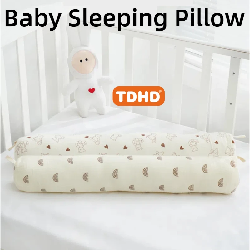 Cuscino cilindrico TDHD, cuscino girocollo per biancheria da letto per bambini (confezione da 1, simpatico cartone animato stampato) 23,6 x 4 pollici, cuscino imbottito per bambino
