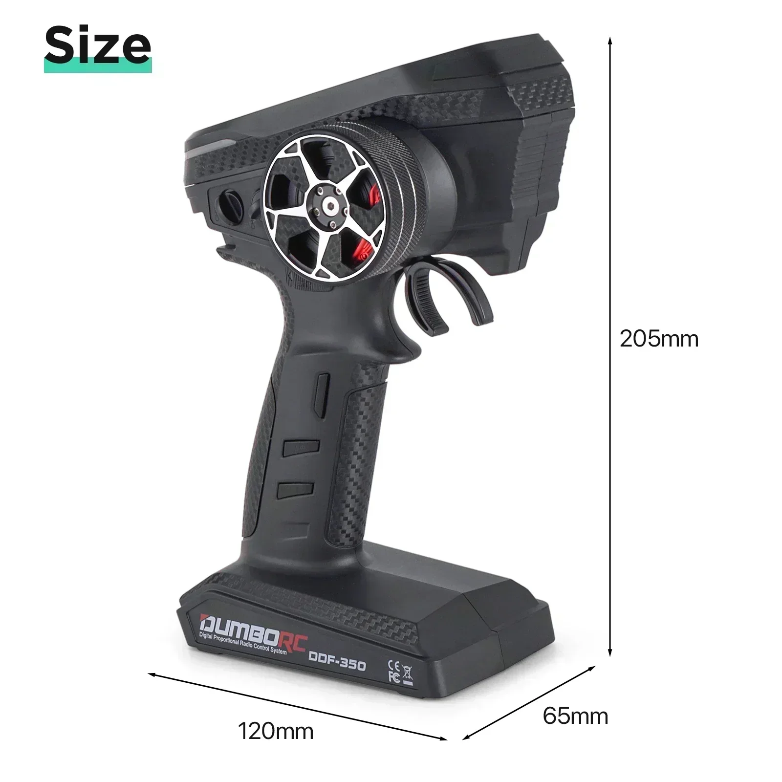 DUMBORC DDF-350 10CH RC Remote Controller 2.4G Digital Radio Transmitter Gyro Receiver for Drift Car Tank Boat Robot Toy Wltoy