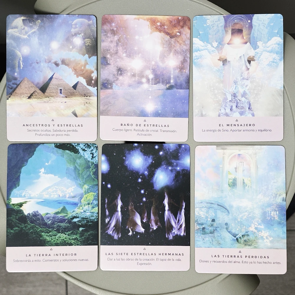 Starseed Oracle Deck, spanische Sprache, 10,4 x 7,3 cm, 53 Stück Oracle-Karten
