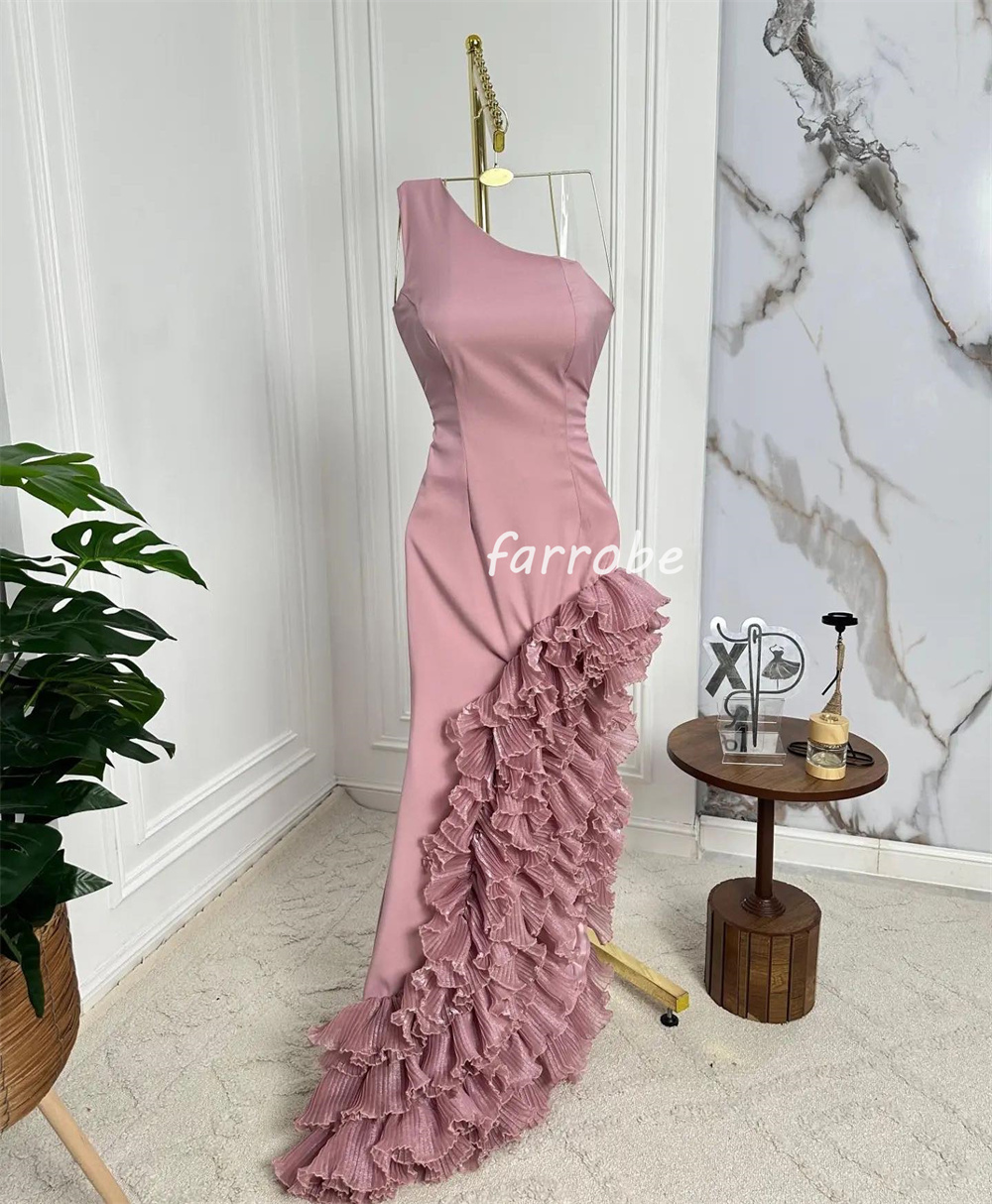 Customized Fashion High Quality Jersey Pleat Ruched Mermaid One-shoulder Long Dresses Bespoke Occasion Dresses Casual