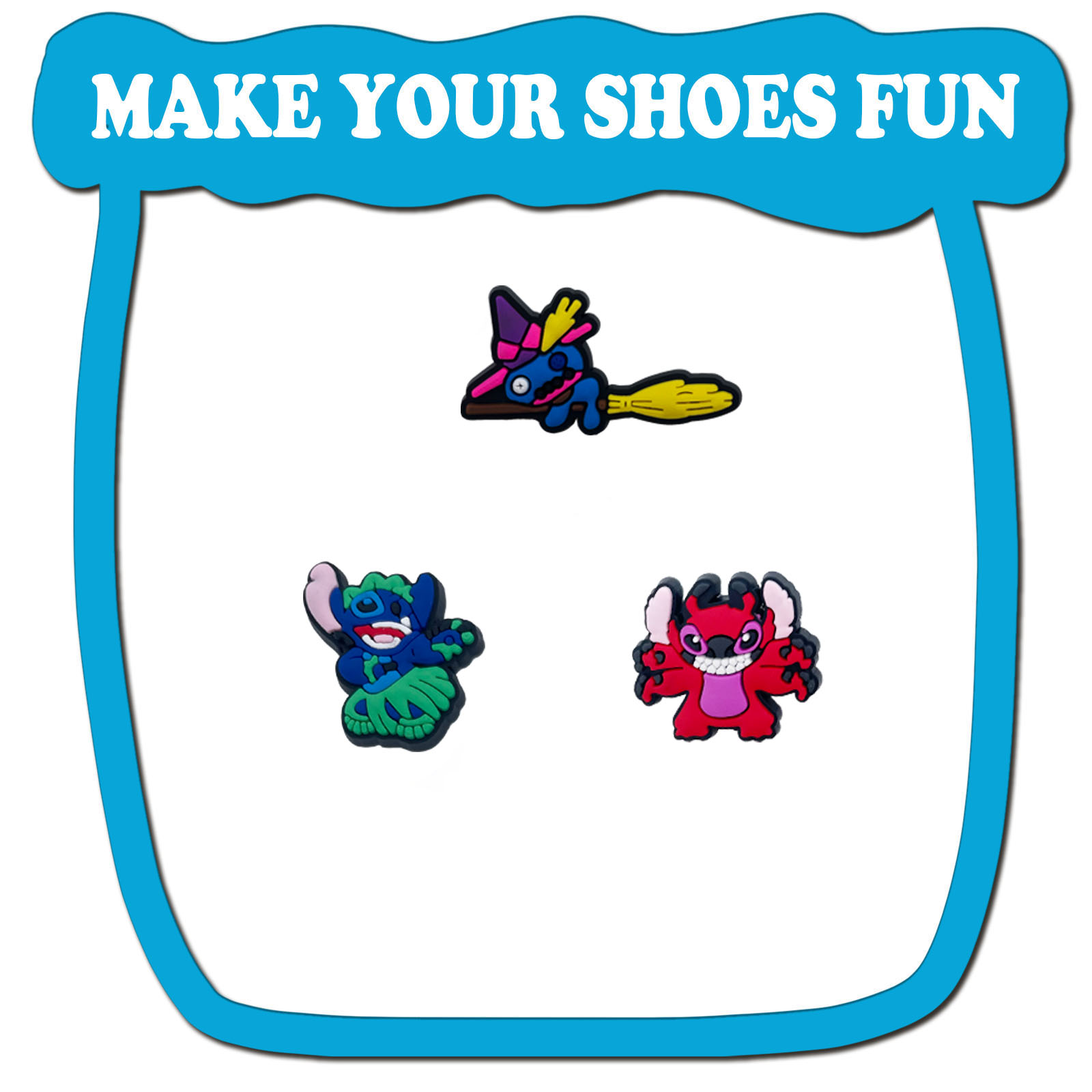 Random 10/20Pcs Potdemiel Stitch Series Shoe Charms For Slides Sandals, Shoe Decorations Accessories For Christmas Birthday Gift