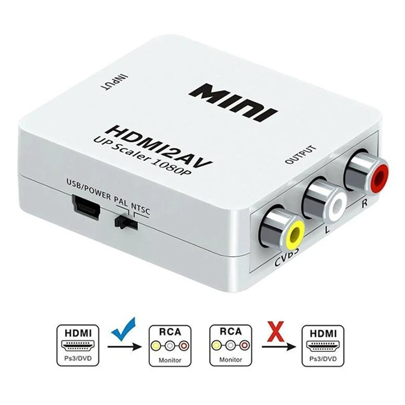Convertidor HDMI a AV HDMI2AV HDMI a RCA HDMI switcher 1080P