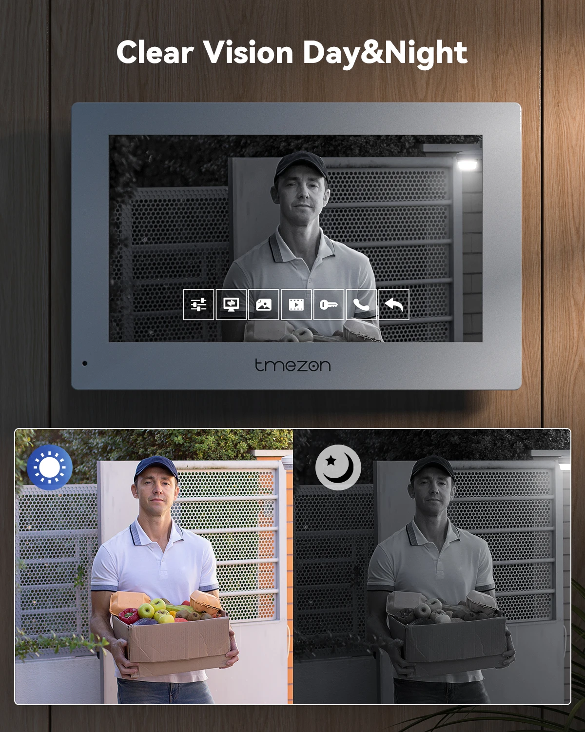 7 Polegada tuya 1080p sem fio wifi inteligente sistema de intercomunicação vídeo porteiro com tela toque campainha com fio para casa, cartão rfid/app