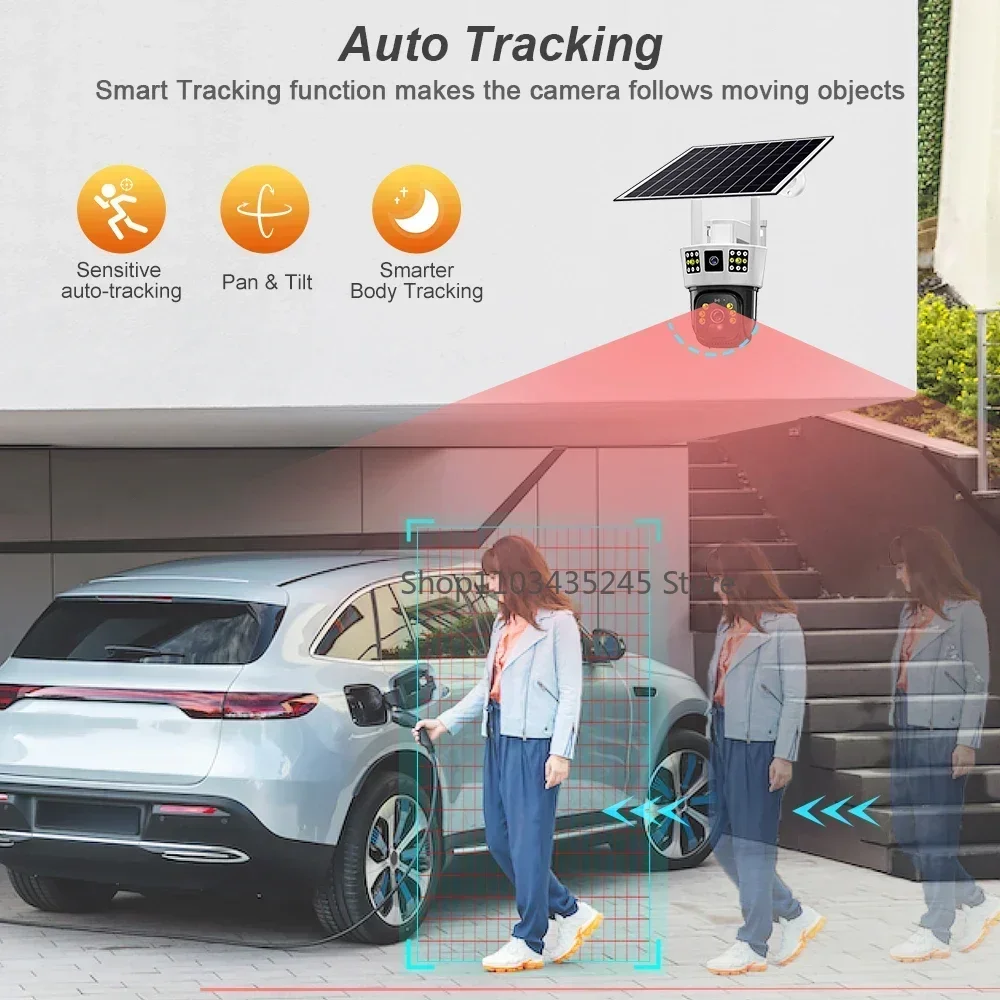 6 k12mp telecamera solare free 256G memory card 4G SIM Card Wifi IP Wireless Security CCTV sorveglianza visione PIR Human Detection Cam