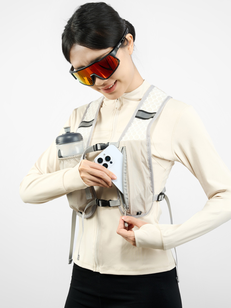 For Biking Running Storage Vest Lightweight Running Vest Reflective Hydration Water Chest Pack With Phone Storage Pocket