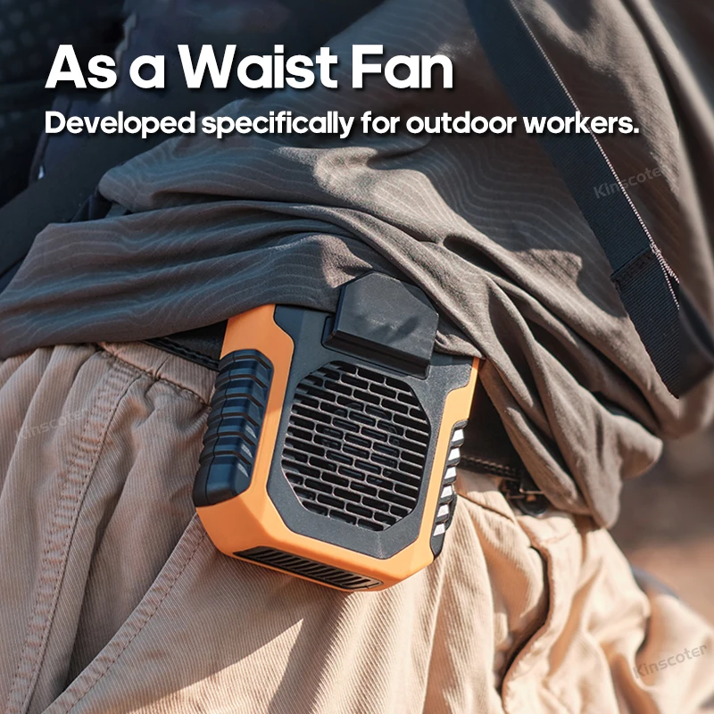 Kinscoter 6000mAh pendurado pescoço/cintura ventilador USB mini ventilador recarregável portátil para acampamento ao ar livre caminhadas escalada corrida esportes