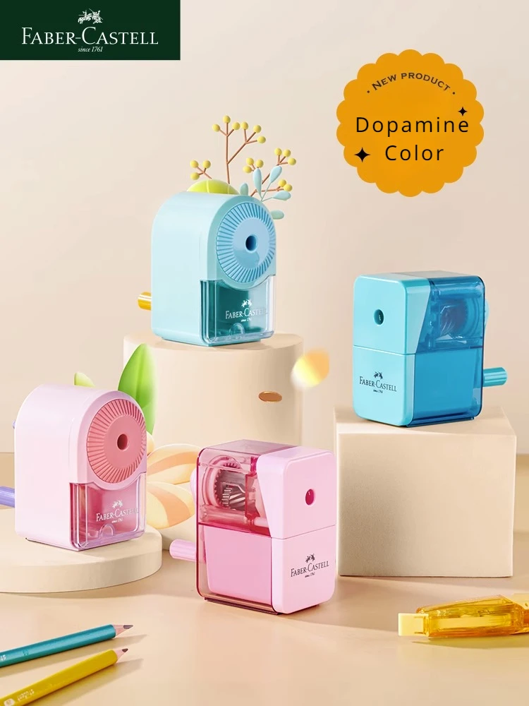 FABER CASTELL Manual Hand Crank ดินสอ Sharpener Sharpen 8 มม.เส้นผ่านศูนย์กลาง Candy สีสําหรับเด็ก,ศิลปิน,นักเรียนสํานักงานเครื่องเขียน