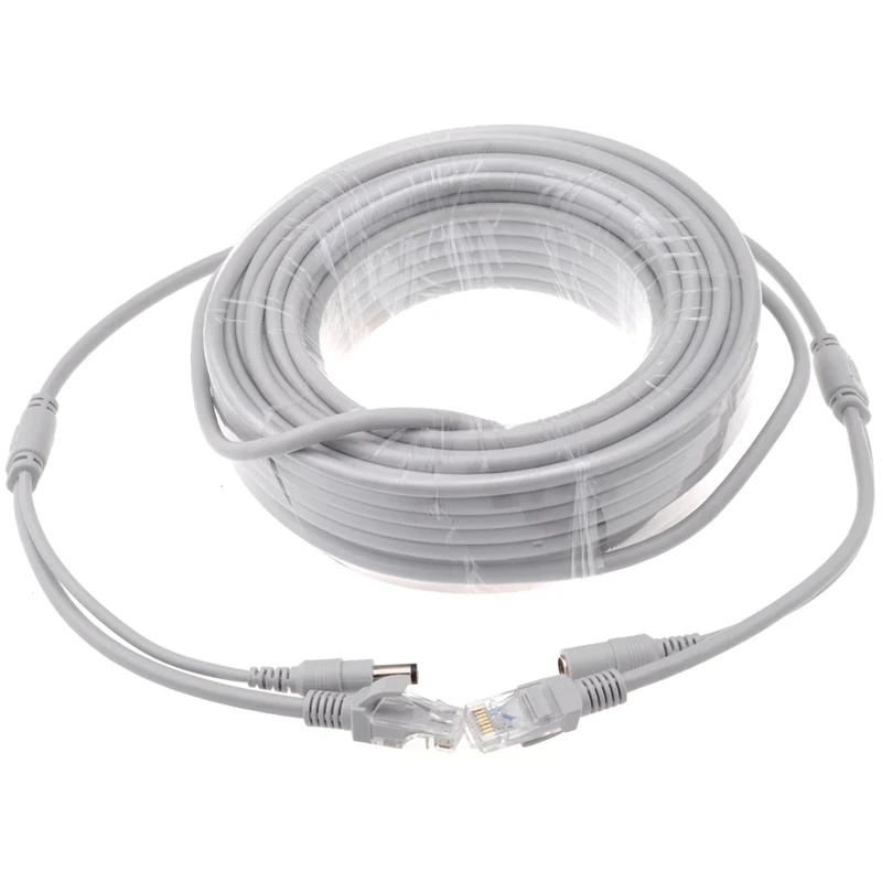 Przedłużacz kamery IP Zasilacz RJ45 2 w 1 Przewody sieciowe 5M/10M/20M/30M Przedłużacz RJ45 RJ45+DC do kamer IP