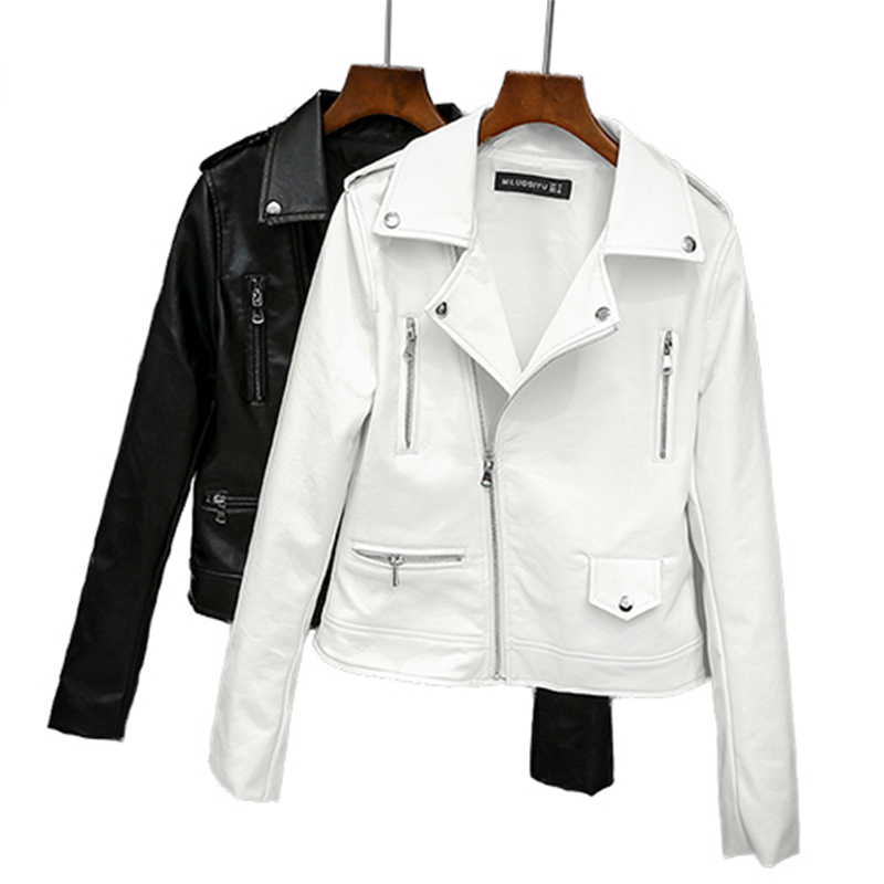 Fitaylor Blouson en similicuir PU femme, vêtement d'extérieur décontracté, blanc, motard, punk, printemps automne 2022