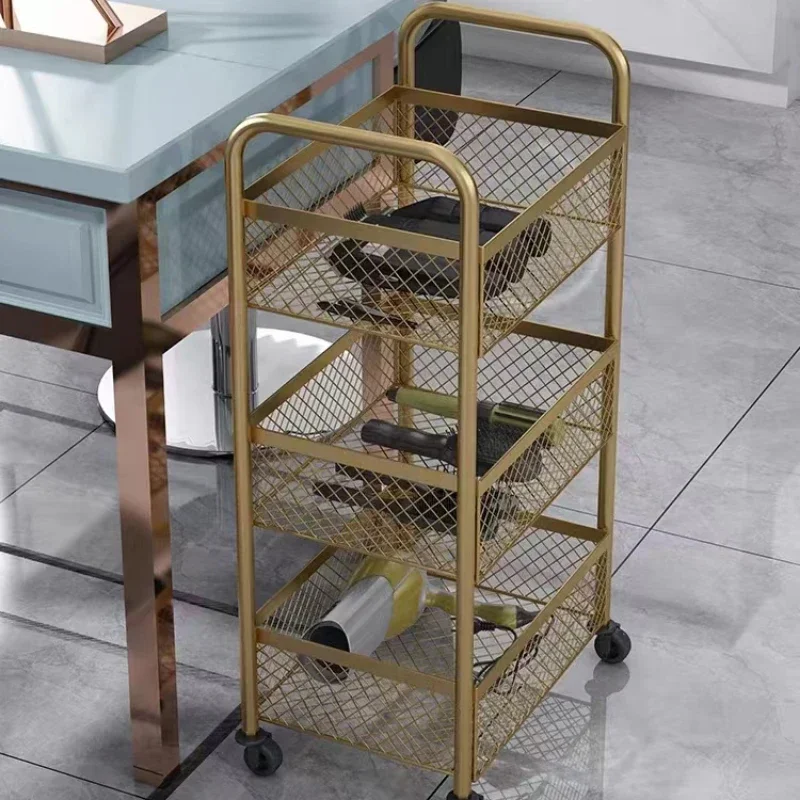 Carrello da barbiere Carrello portaoggetti con ruote Mobili ausiliari per bellezza Parrucchiere Stazione di rotolamento Portaoggetti portatile per salone