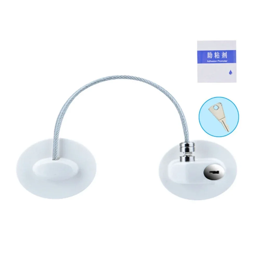 Serrure de sécurité pour enfants, 1 pièce, serrure de porte de réfrigérateur, Protection de câble en acier inoxydable, serrure de fenêtre de maison pour bébé, fixation solide