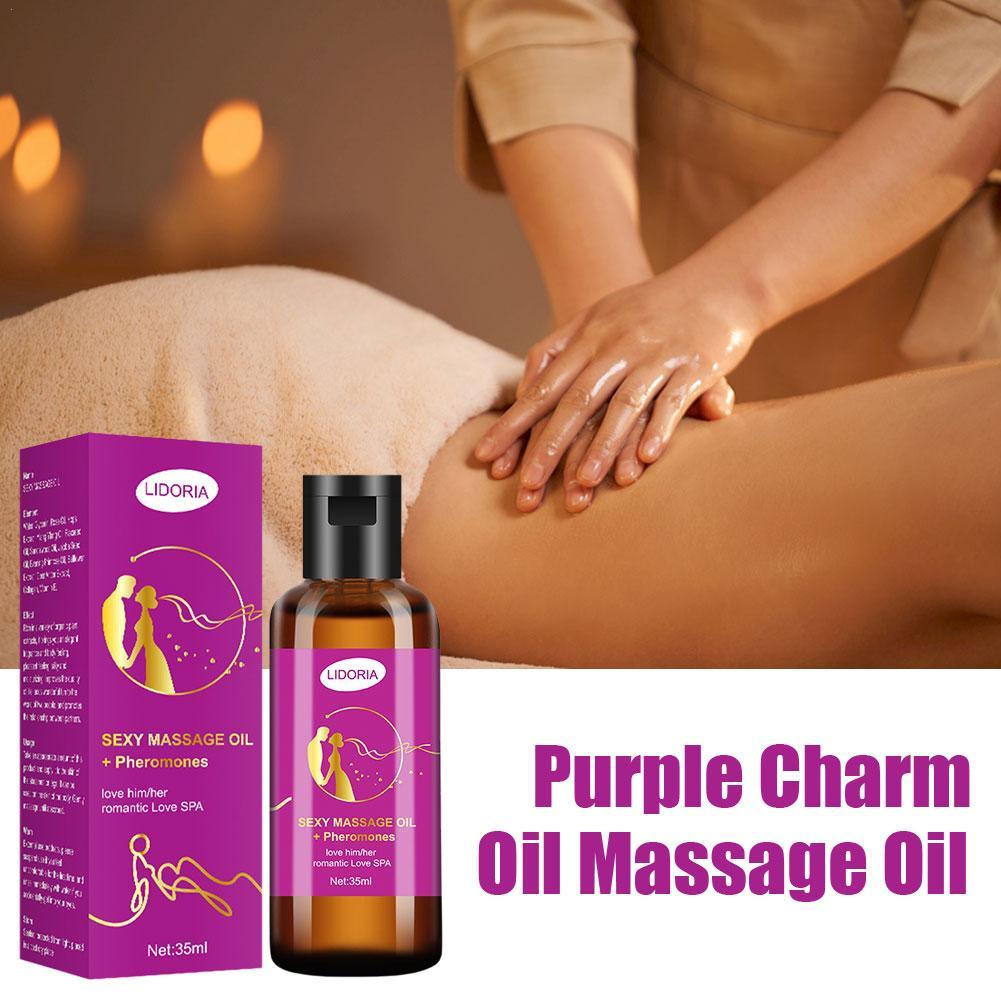 35ml Purple Charming Massage Oil Sexy Men Women Massage Essential Oil Natural SPA Reduce Stress Relaxing Fun And Romantic Oil