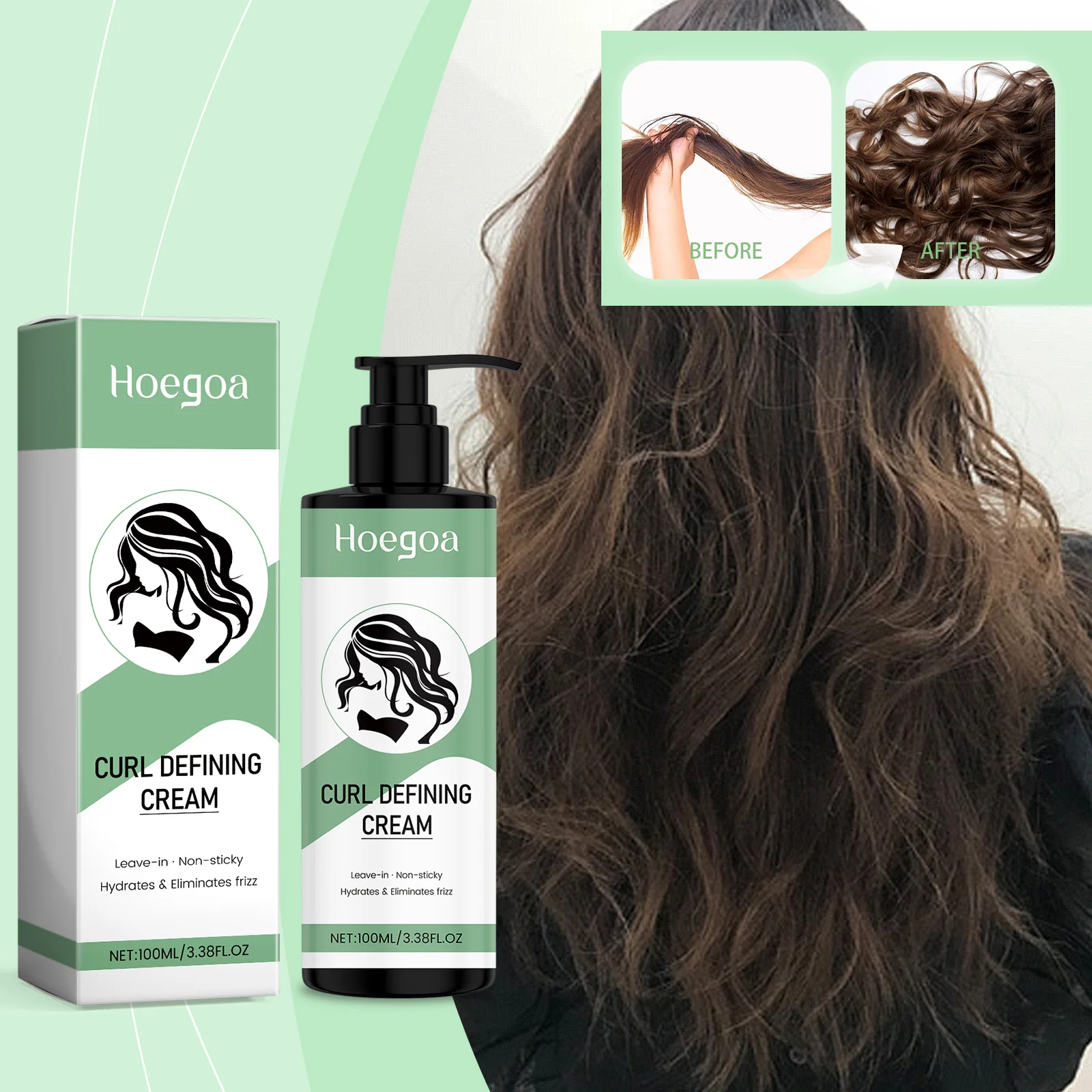 Rozemarijn Krullend Haar Elastine Verbeteren Haar Helderheid Glad Kroeshaar Voorkomen Droogheid Hydrateren Vorm Pluizig Haarverzorgingsproduct