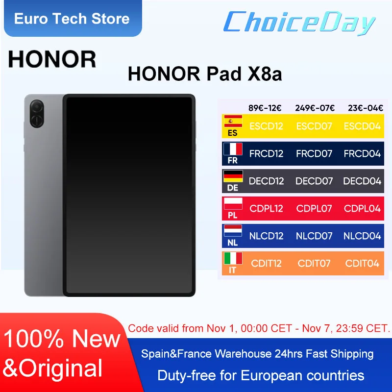 HONOR Pad X8a Tablet WIFI versión Global 4GB 128GB 11 pulgadas 90 Hz pantalla 8300 mAhBatería Snapdragon 680 Android 14 WiFi Tablet