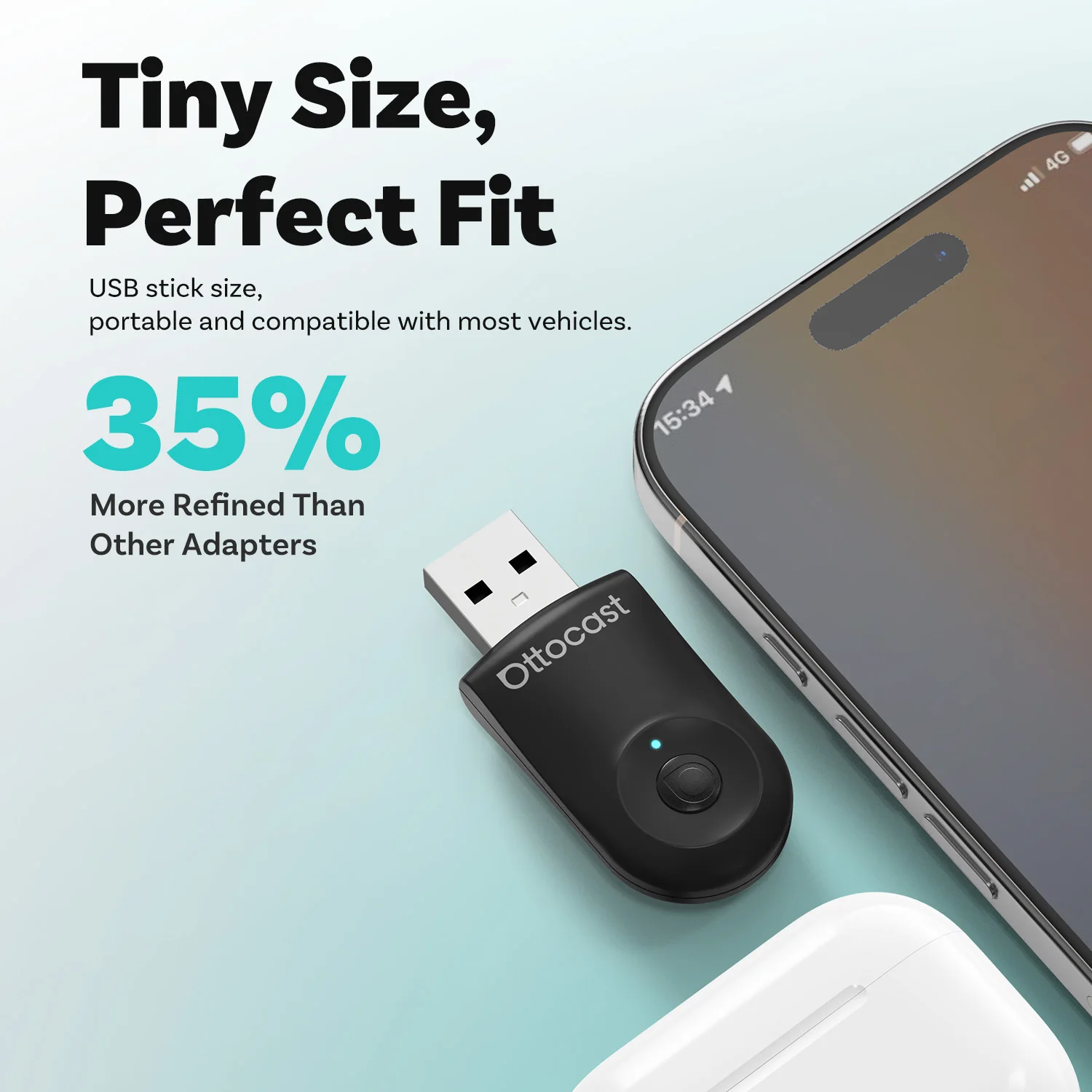 Ottocast 2 в 1, беспроводной адаптер CarPlay Android Auto, Plug Play, быстрый разъем, мини-USB-ключ для Mercedes Benz Audi Toyota и т. д.